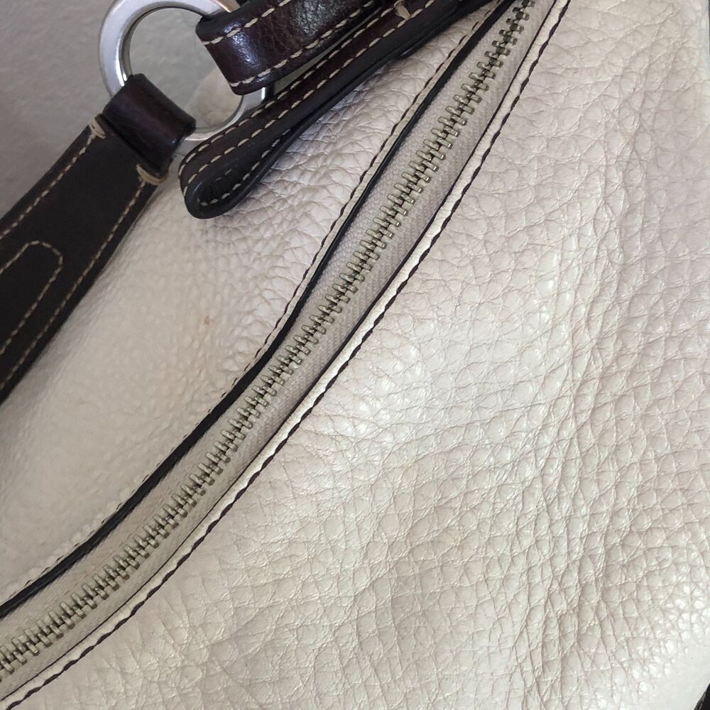 Coach Chelsea Pebble Leather Hobo Bag White Green Interior  8E98 - Picture 8 of 11